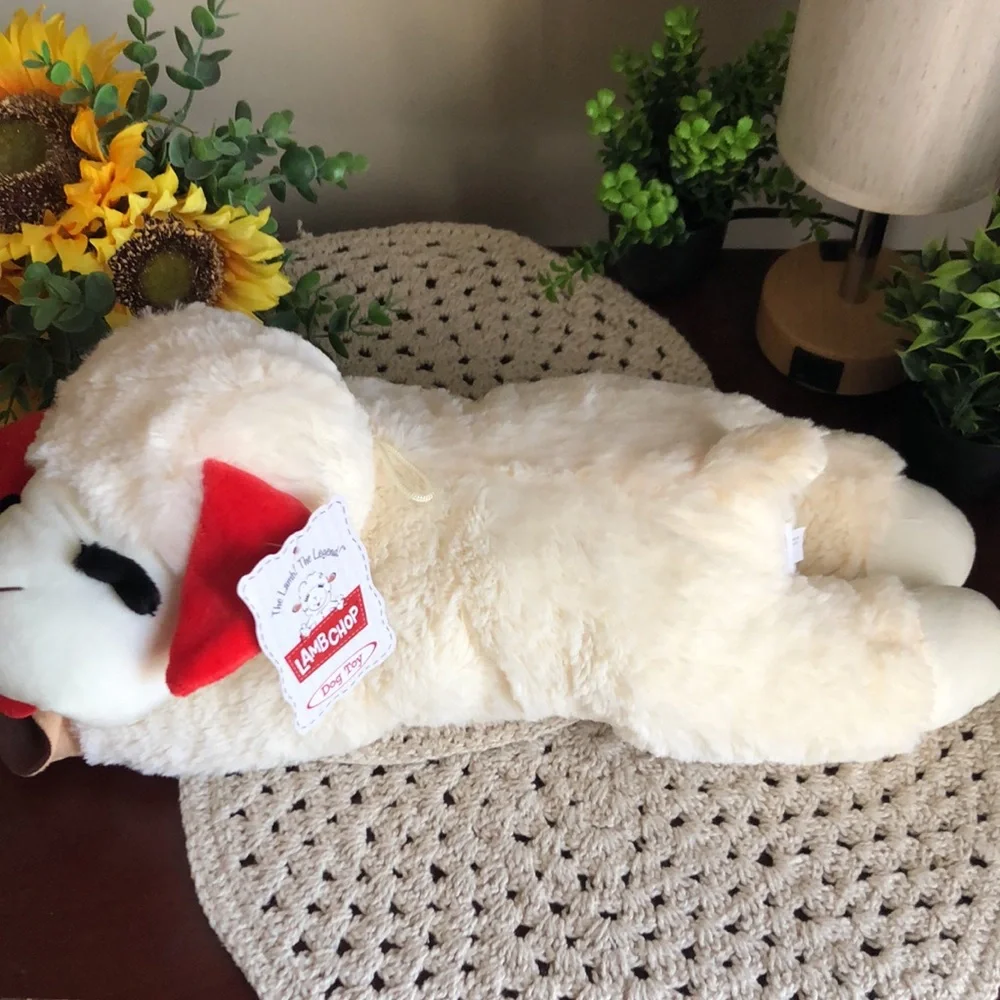 Plush Lamb Chop with Reindeer Paws Dog Toy